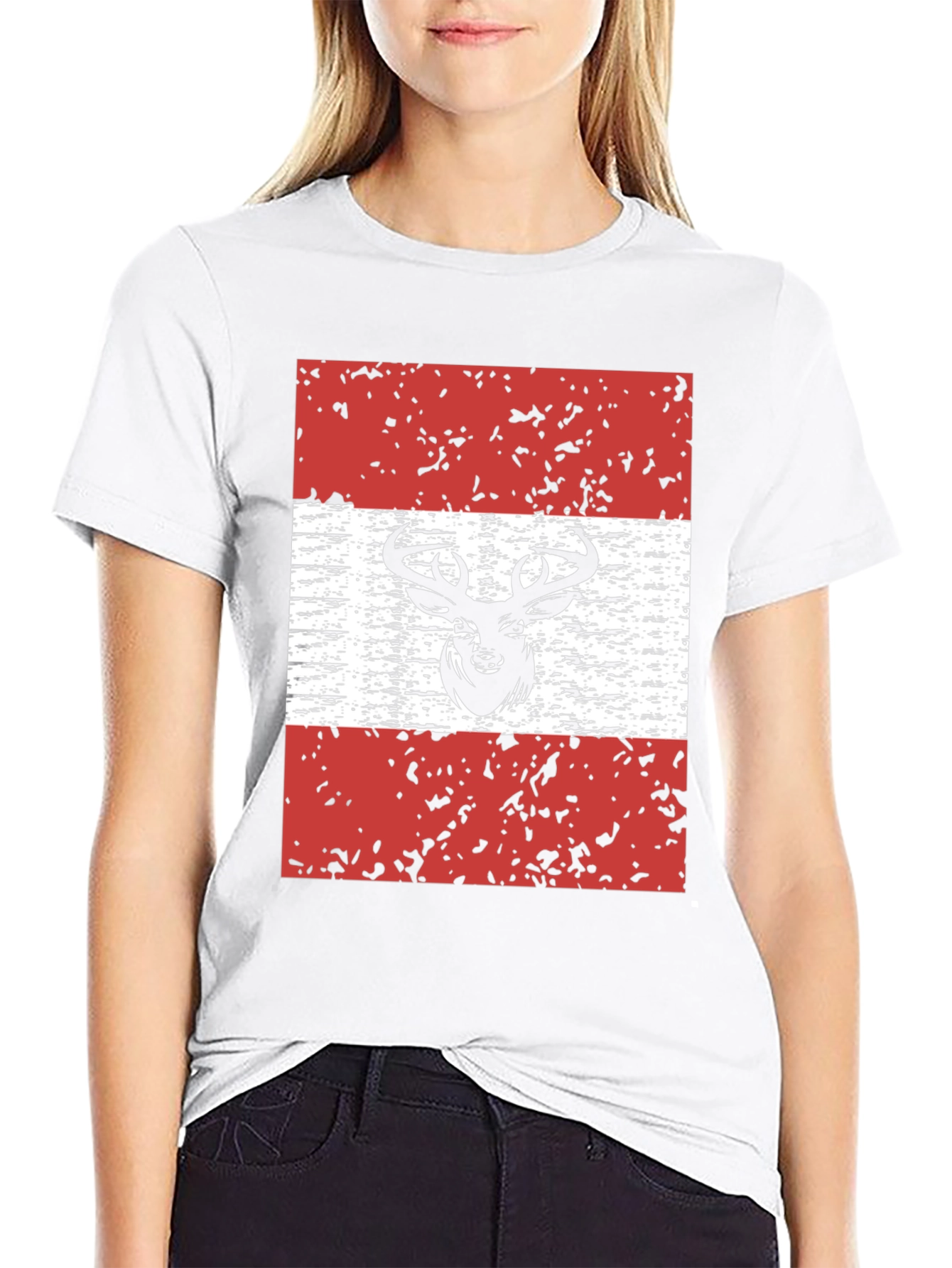 Deer Austria Flag Graphic T-Shirt