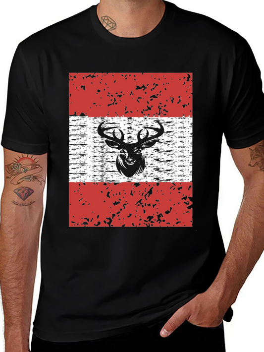 Deer Austria Flag Graphic T-Shirt