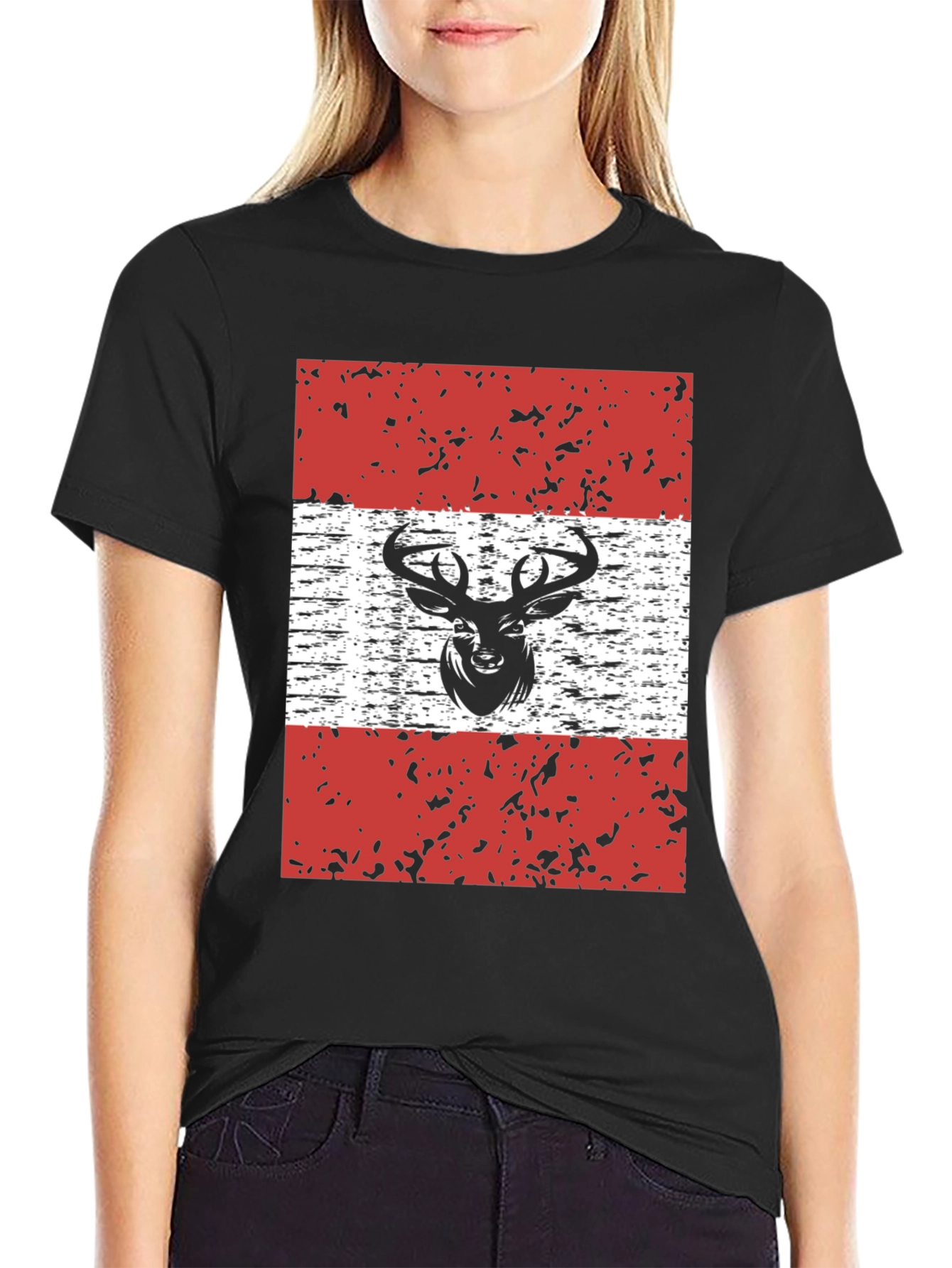 Deer Austria Flag Graphic T-Shirt