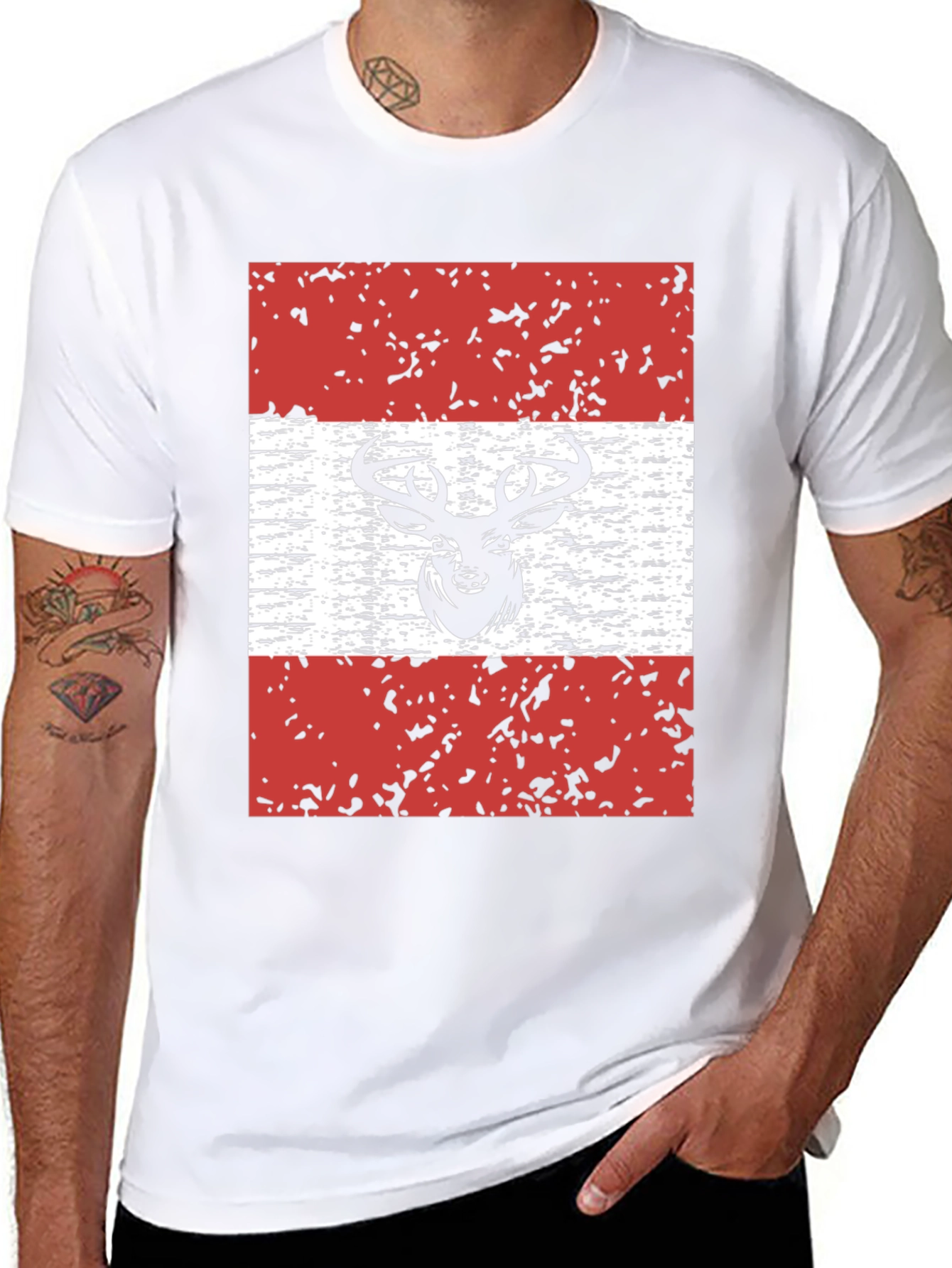 Deer Austria Flag Graphic T-Shirt