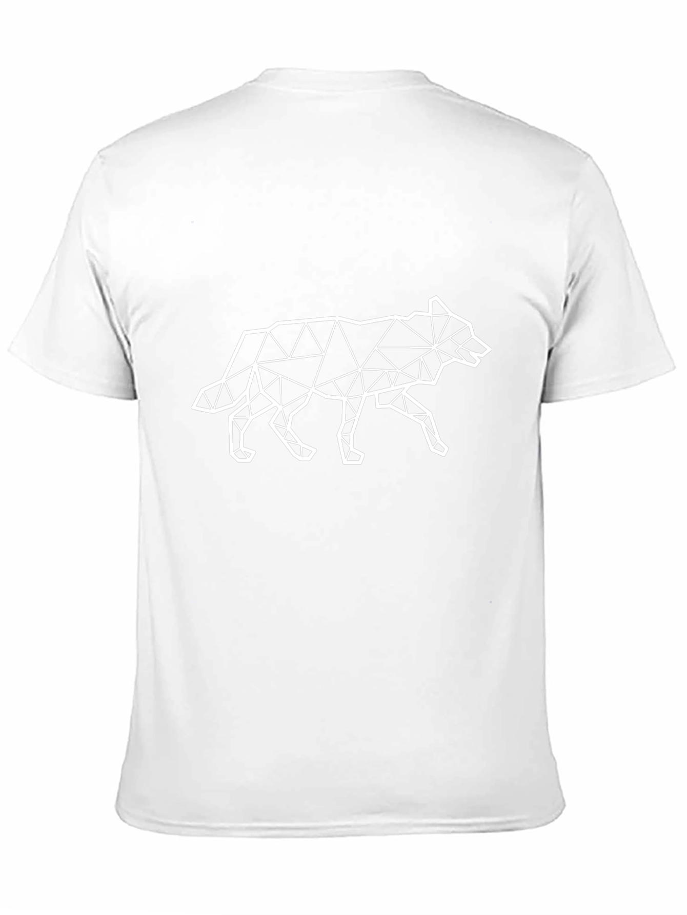 Geometric Wolf Graphic T-Shirt - Black