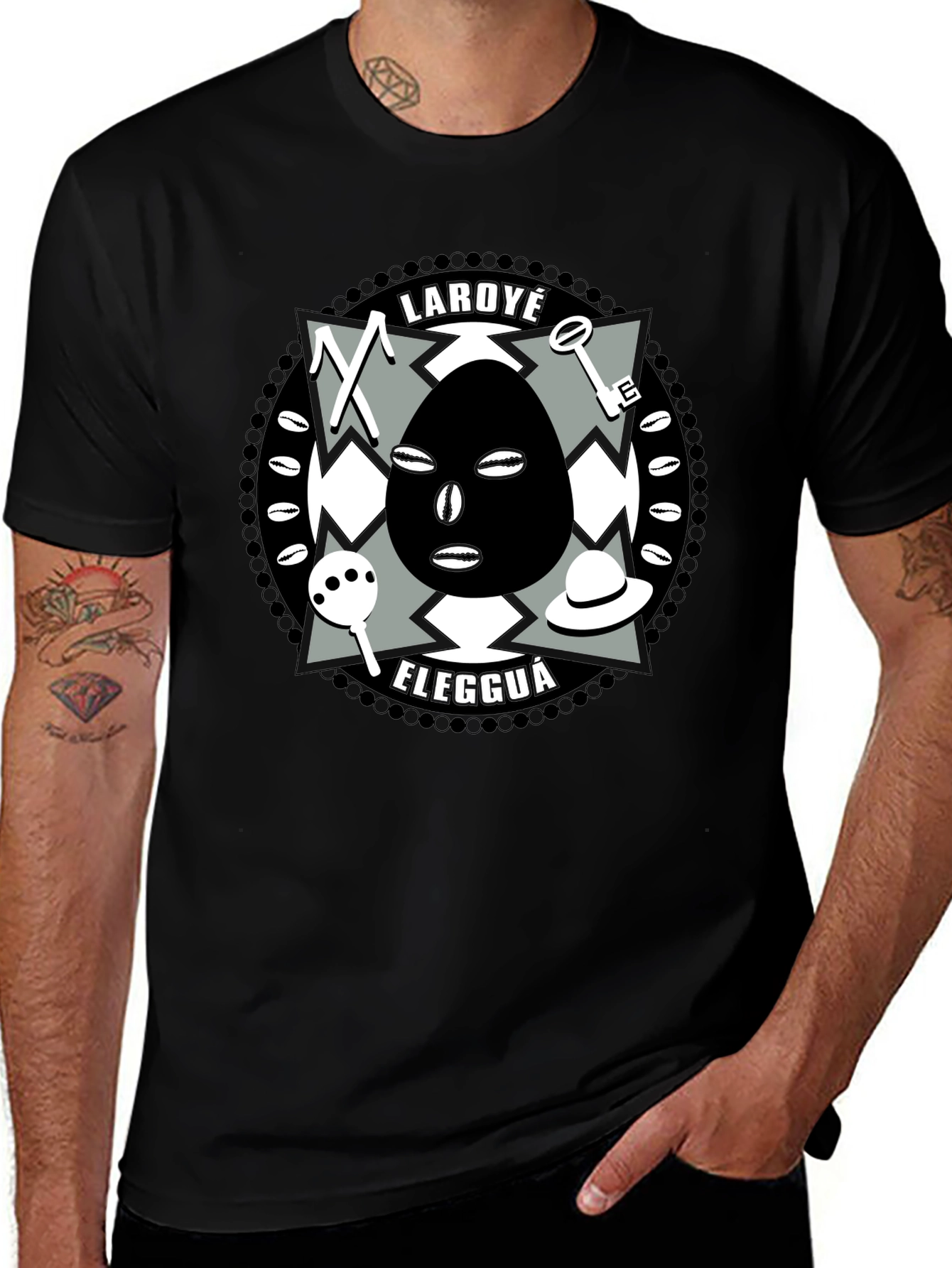 Laroyé Elegguá T-Shirt - Afro-Cuban Orisha Design
