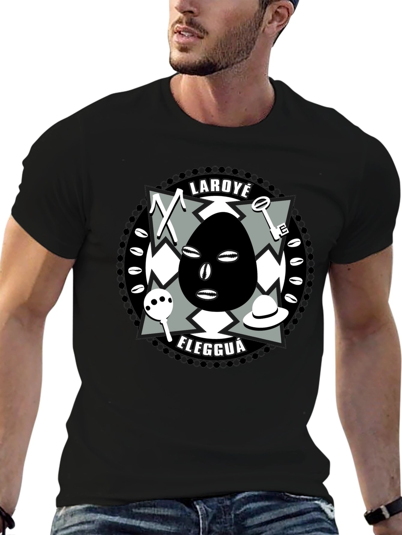 Laroyé Elegguá T-Shirt - Afro-Cuban Orisha Design