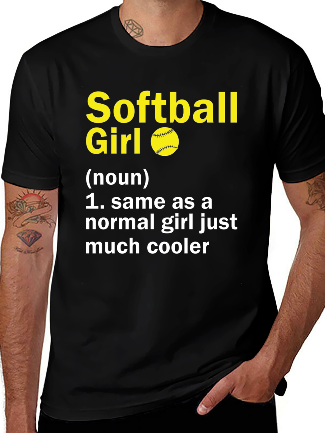 Softball Girl Graphic T-Shirt - Cool Player Definition Tee