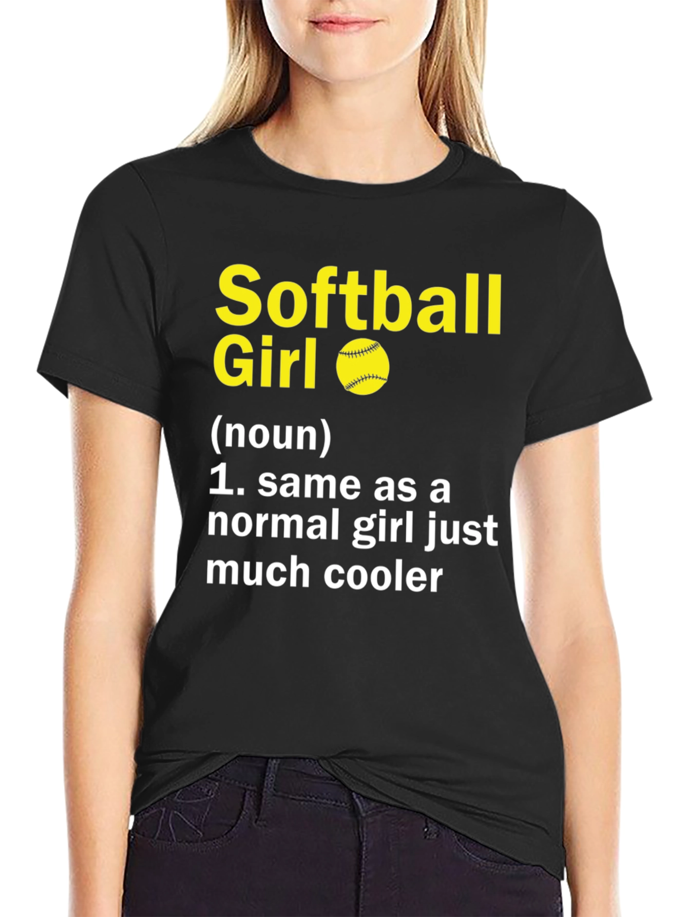 Softball Girl Graphic T-Shirt - Cool Player Definition Tee