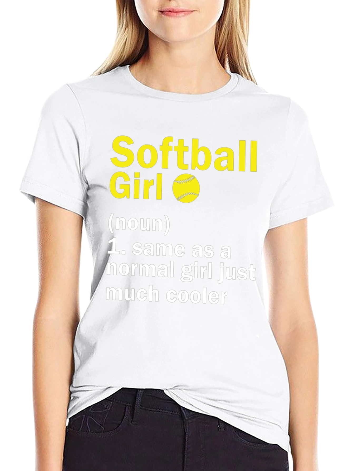 Softball Girl Graphic T-Shirt - Cool Player Definition Tee