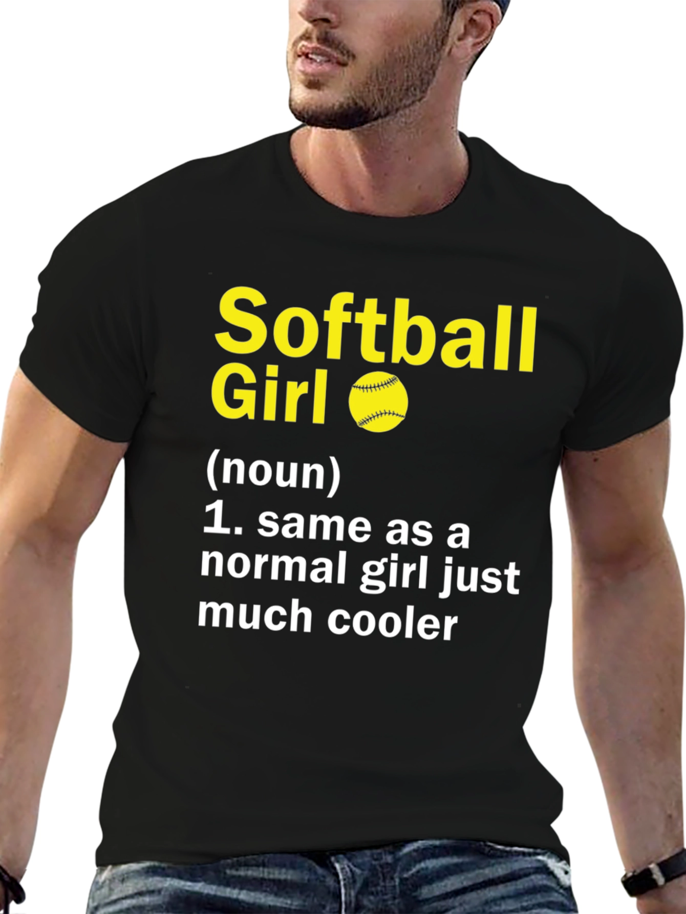 Softball Girl Graphic T-Shirt - Cool Player Definition Tee