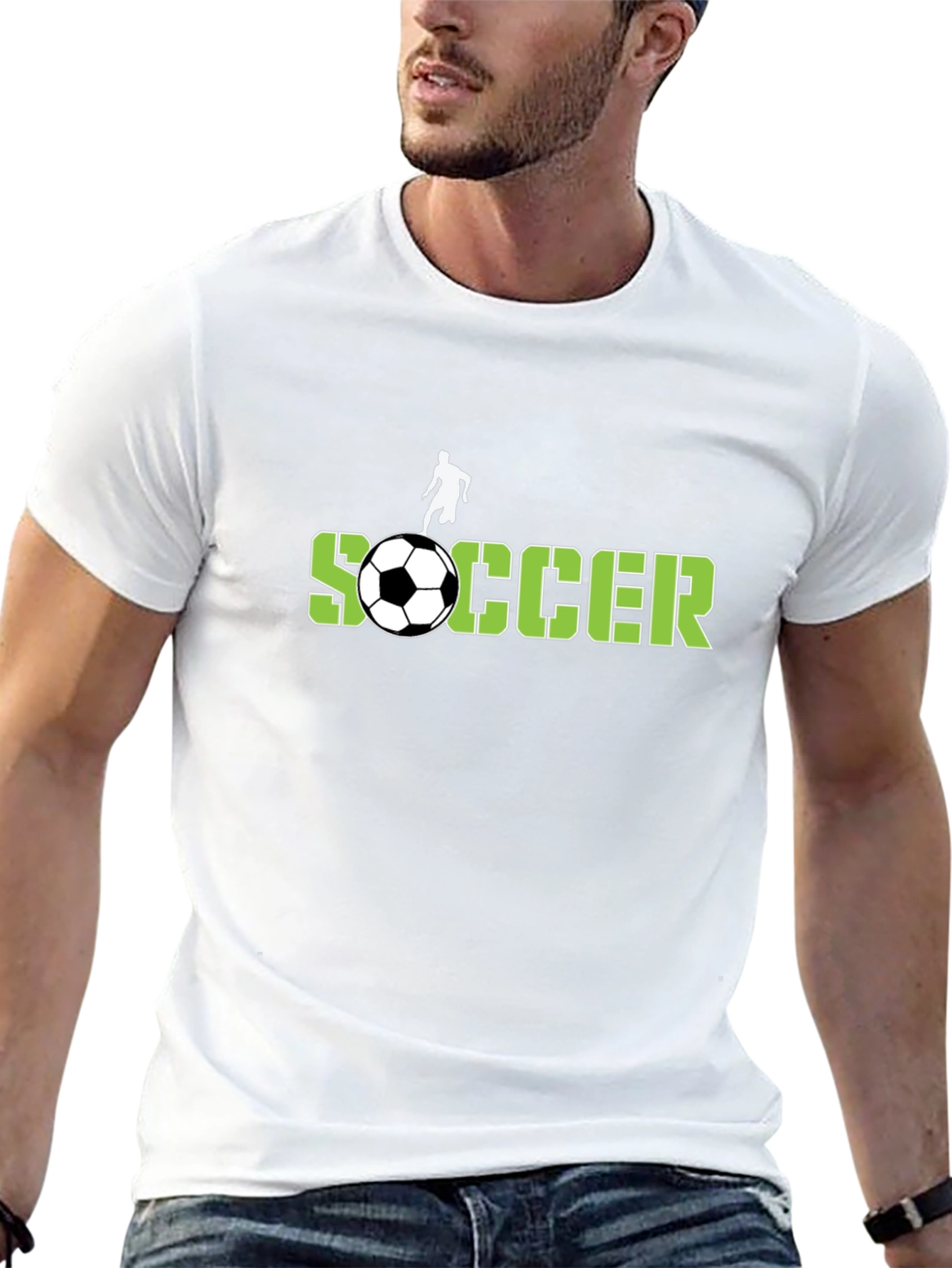 Soccer Graphic T-Shirt - Black Cotton Tee