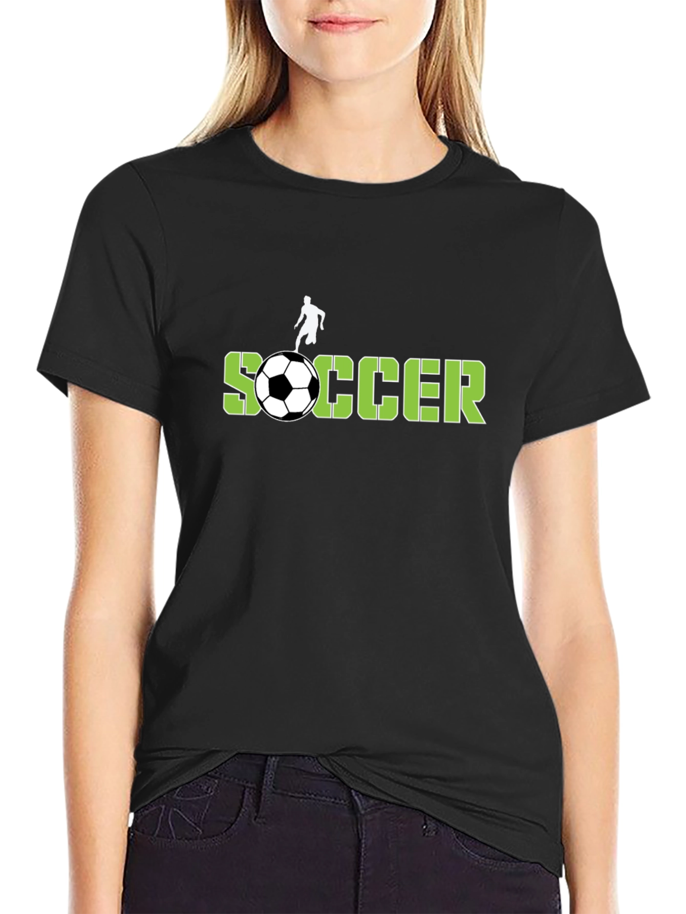 Soccer Graphic T-Shirt - Black Cotton Tee