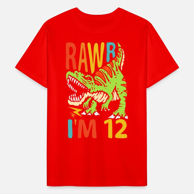 12th Birthday Dinosaur T Rex Rawr I'm 12 For Boys