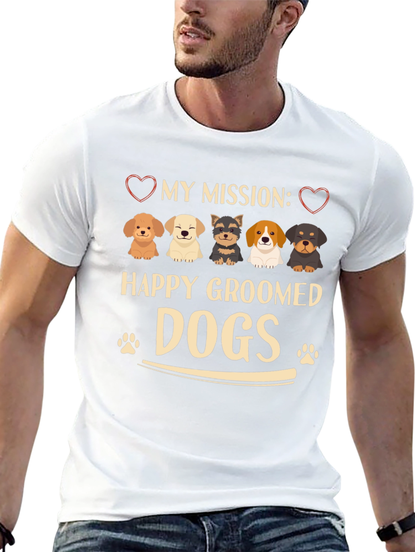 Happy Groomed Dogs Graphic T-Shirt