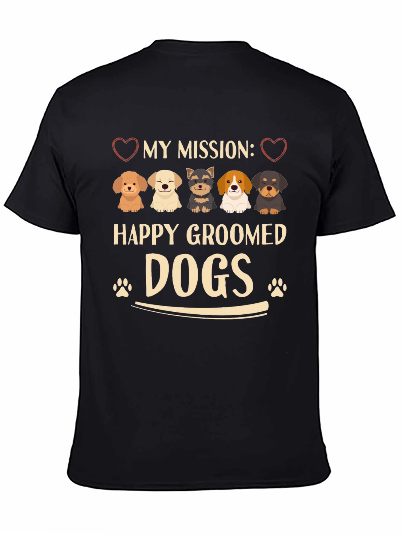 Happy Groomed Dogs Graphic T-Shirt