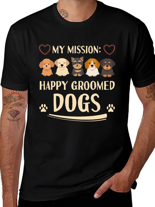 Happy Groomed Dogs Graphic T-Shirt