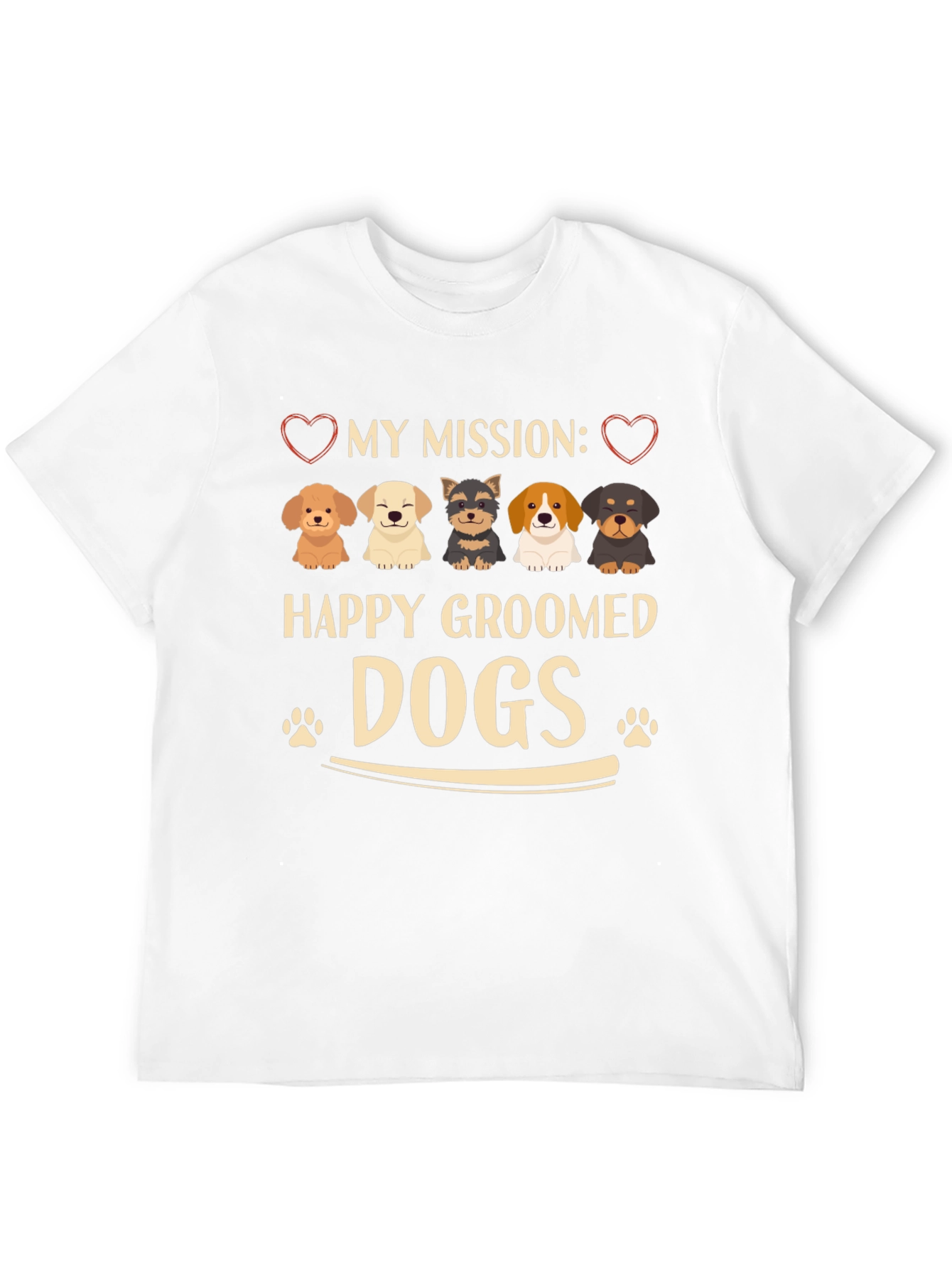 Happy Groomed Dogs Graphic T-Shirt