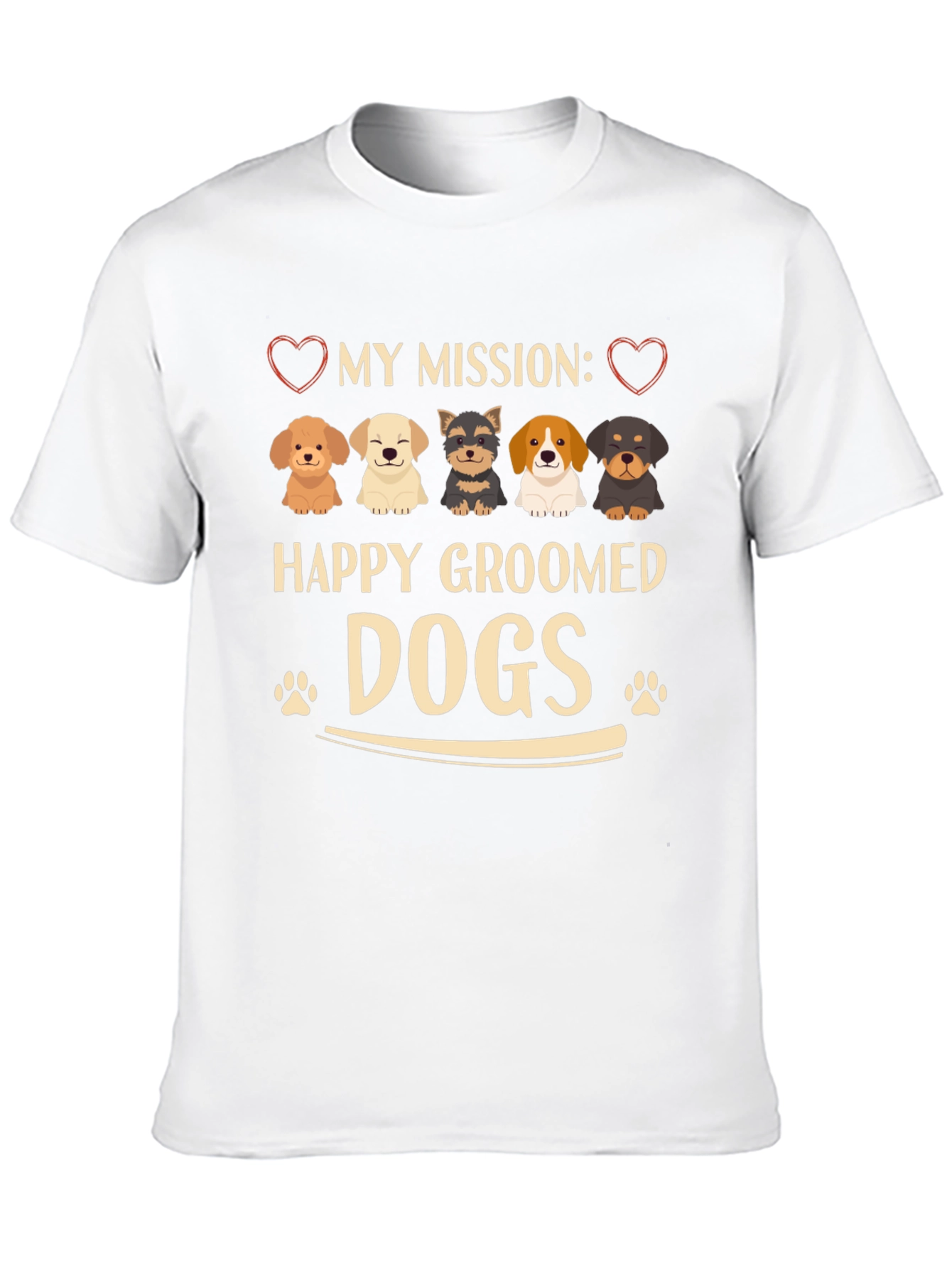 Happy Groomed Dogs Graphic T-Shirt