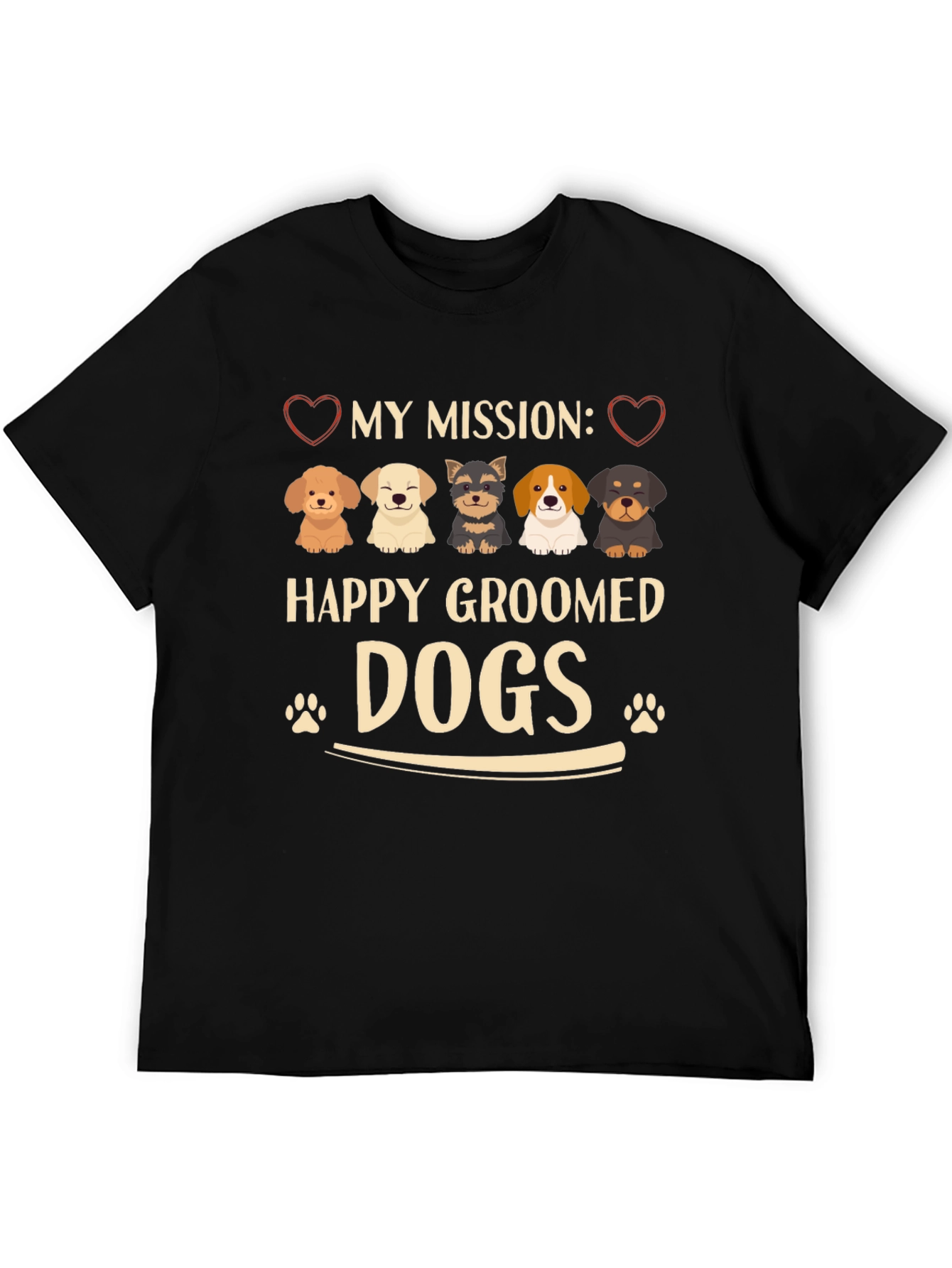 Happy Groomed Dogs Graphic T-Shirt
