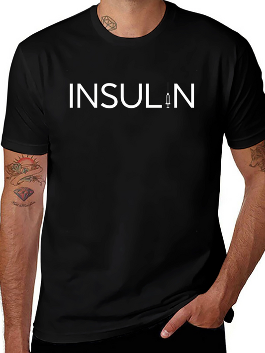 Insulin Syringe Graphic Tee - Black Cotton T-Shirt