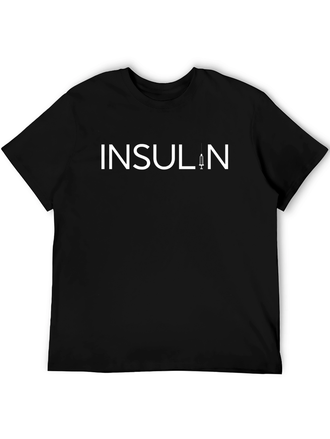 Insulin Syringe Graphic Tee - Black Cotton T-Shirt