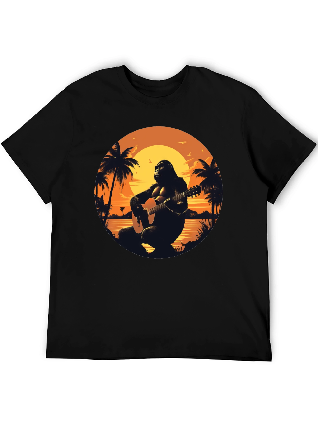 Gorilla Guitarist Graphic T-Shirt - Black