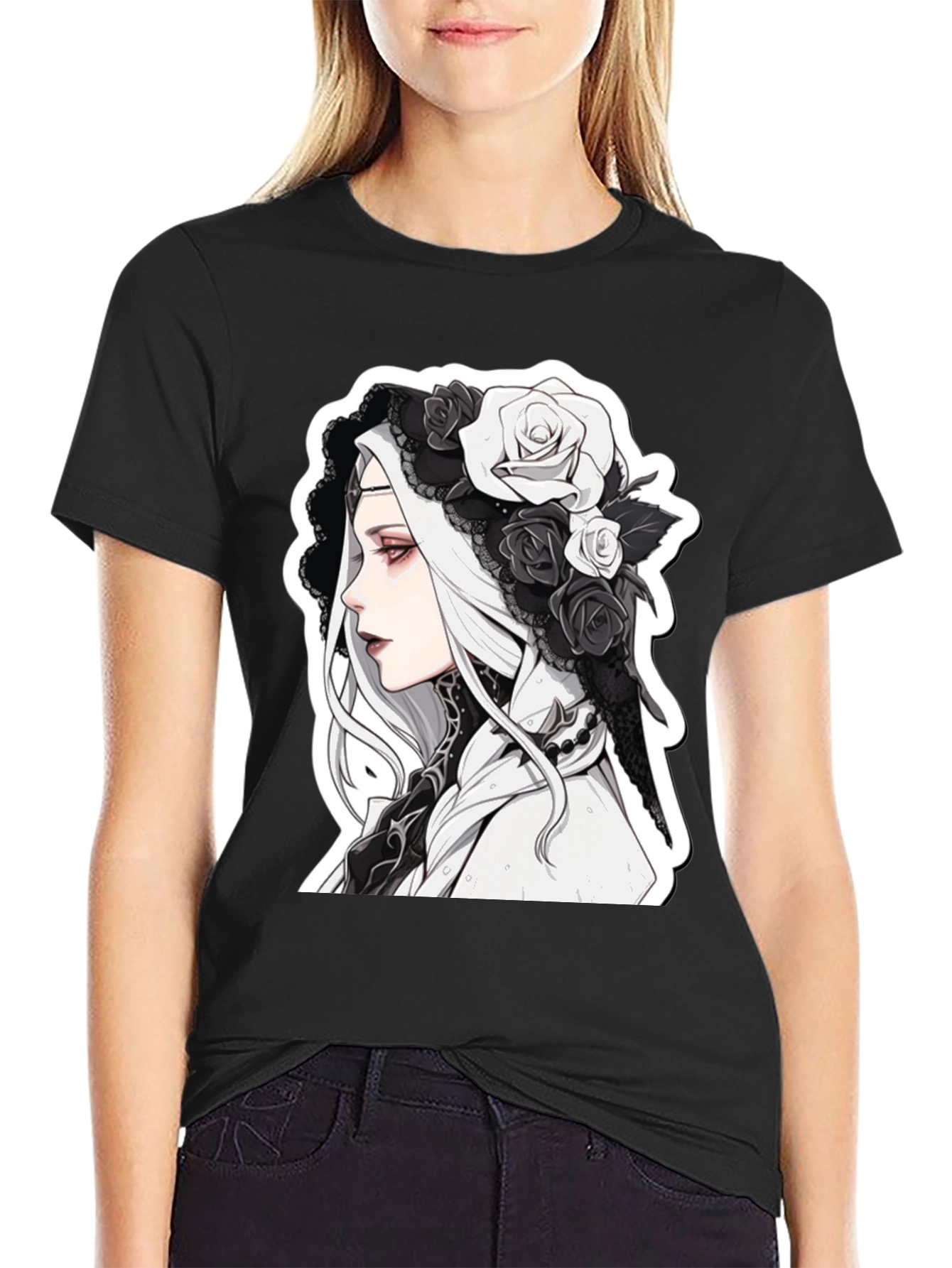 Gothic Anime Black T-Shirt