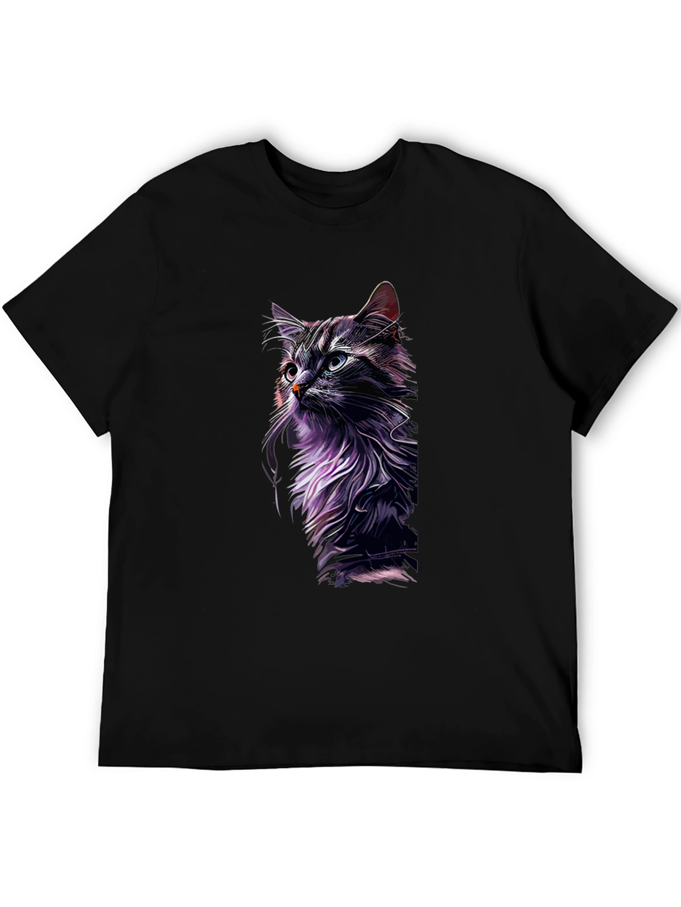 Cool Cat Graphic Print Black T-Shirt