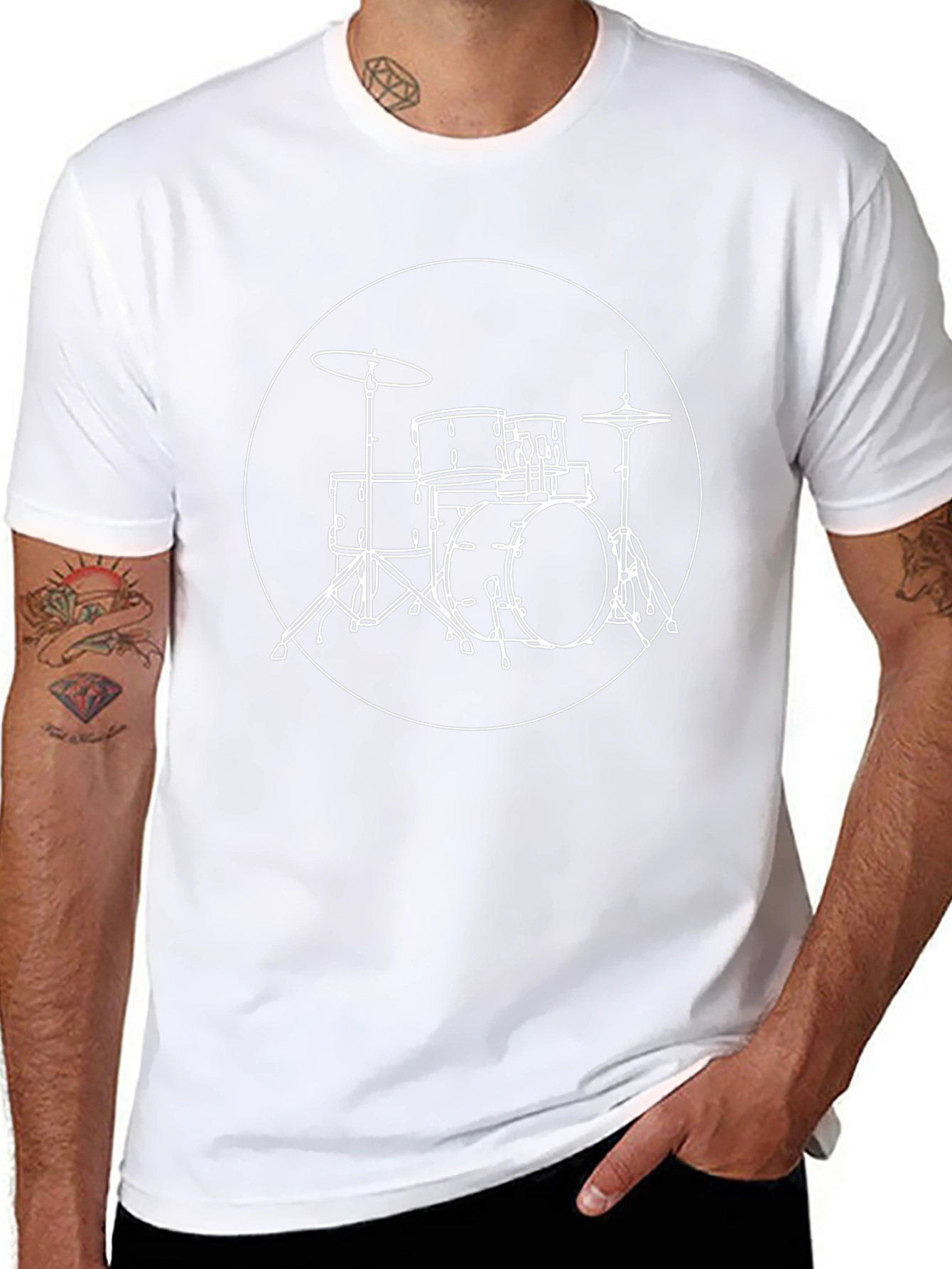 Drum Kit Graphic Tee - Black