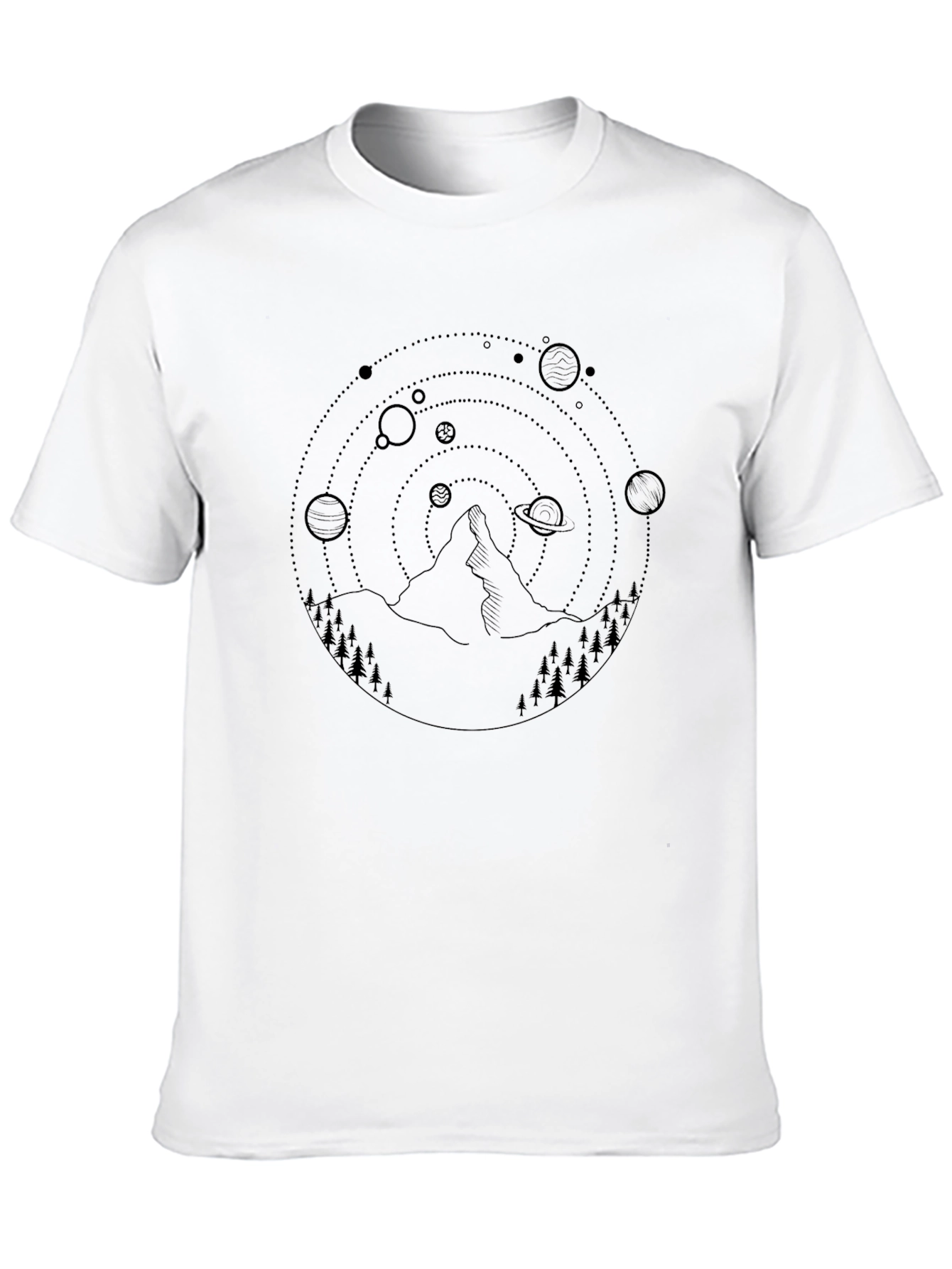 Cosmic Mountain Black Graphic Tee