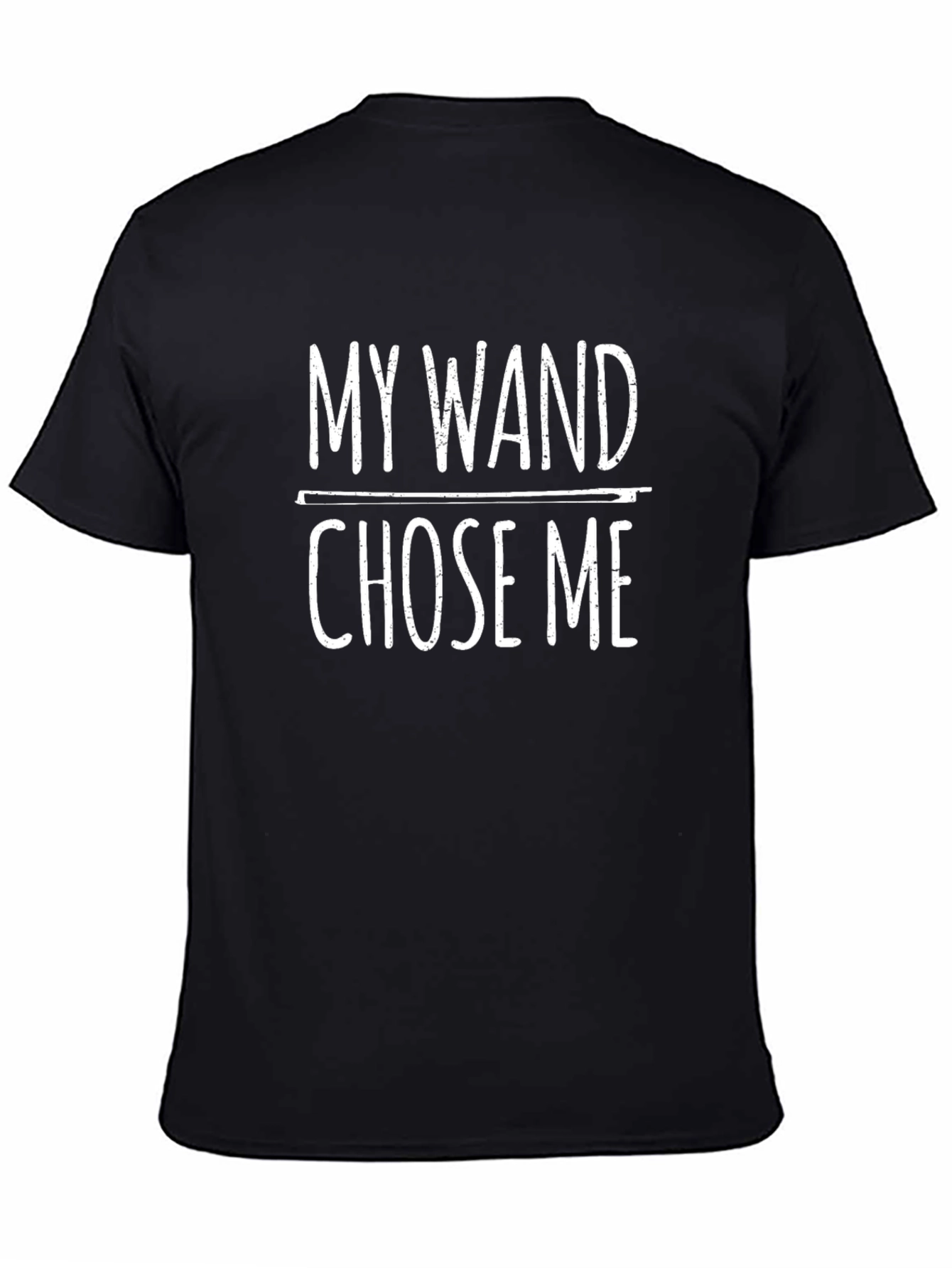 My Wand Chose Me Black Graphic T-Shirt