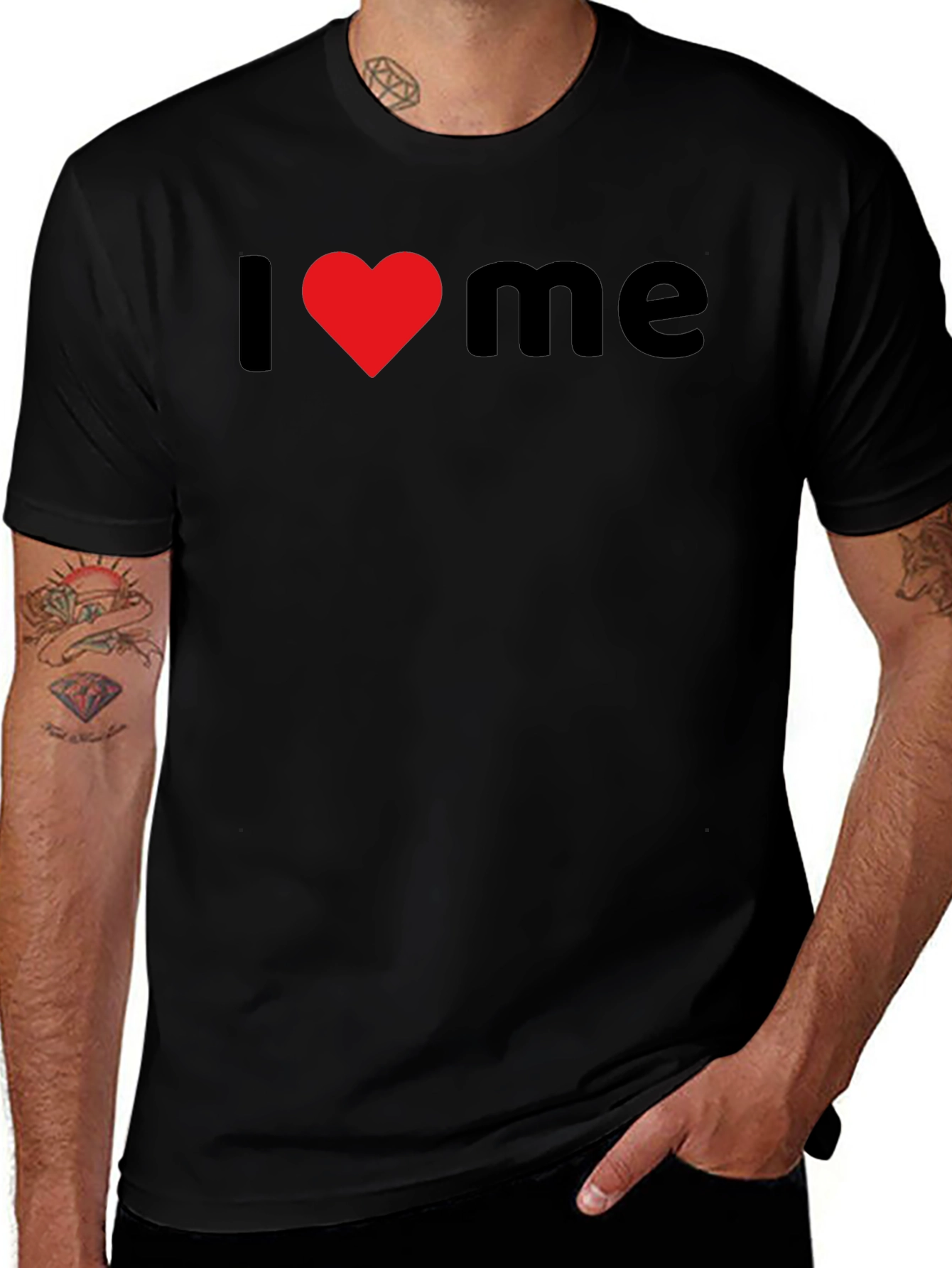 I Heart Me Black Graphic Tee