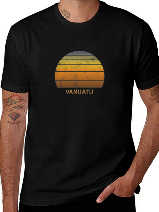 Vanuatu Retro Sunset T-Shirt - Island Vibes