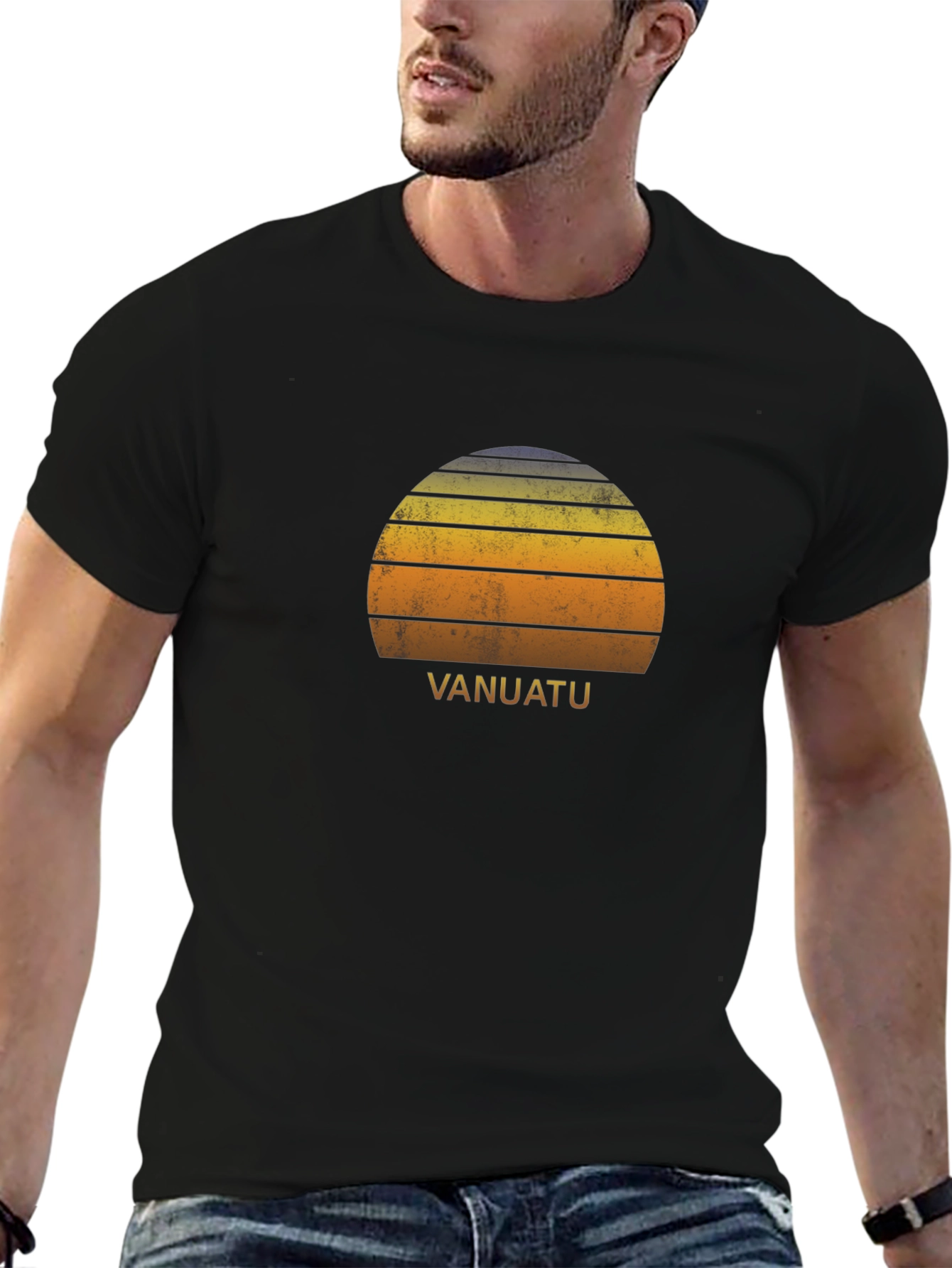 Vanuatu Retro Sunset T-Shirt - Island Vibes