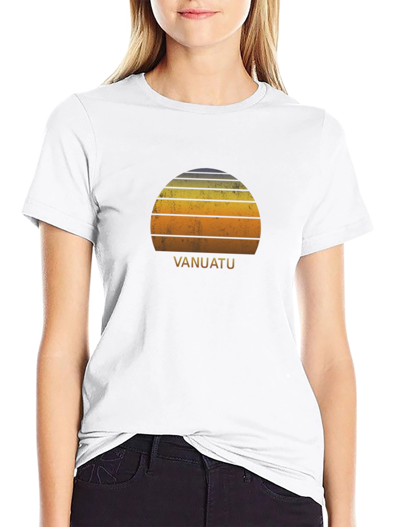 Vanuatu Retro Sunset T-Shirt - Island Vibes