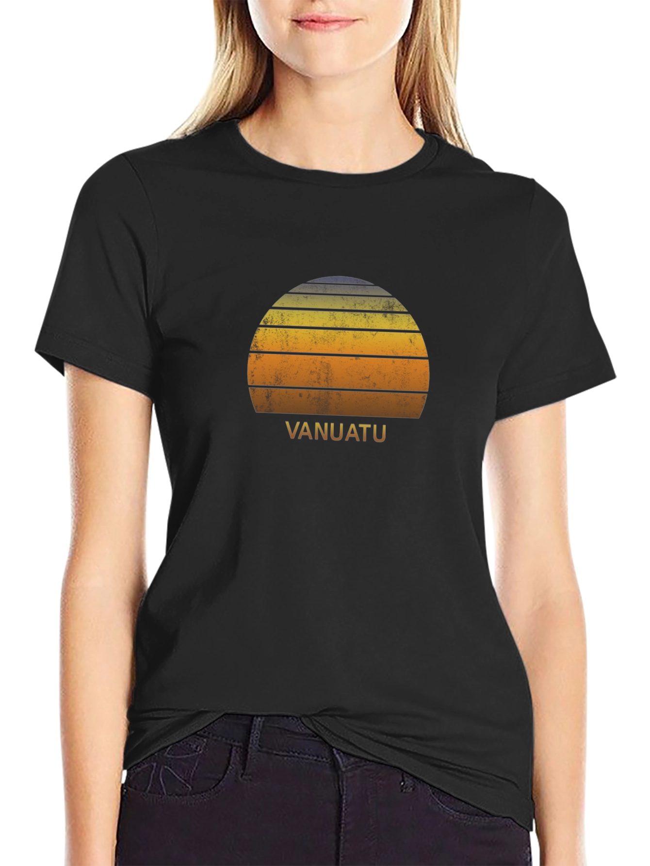 Vanuatu Retro Sunset T-Shirt - Island Vibes