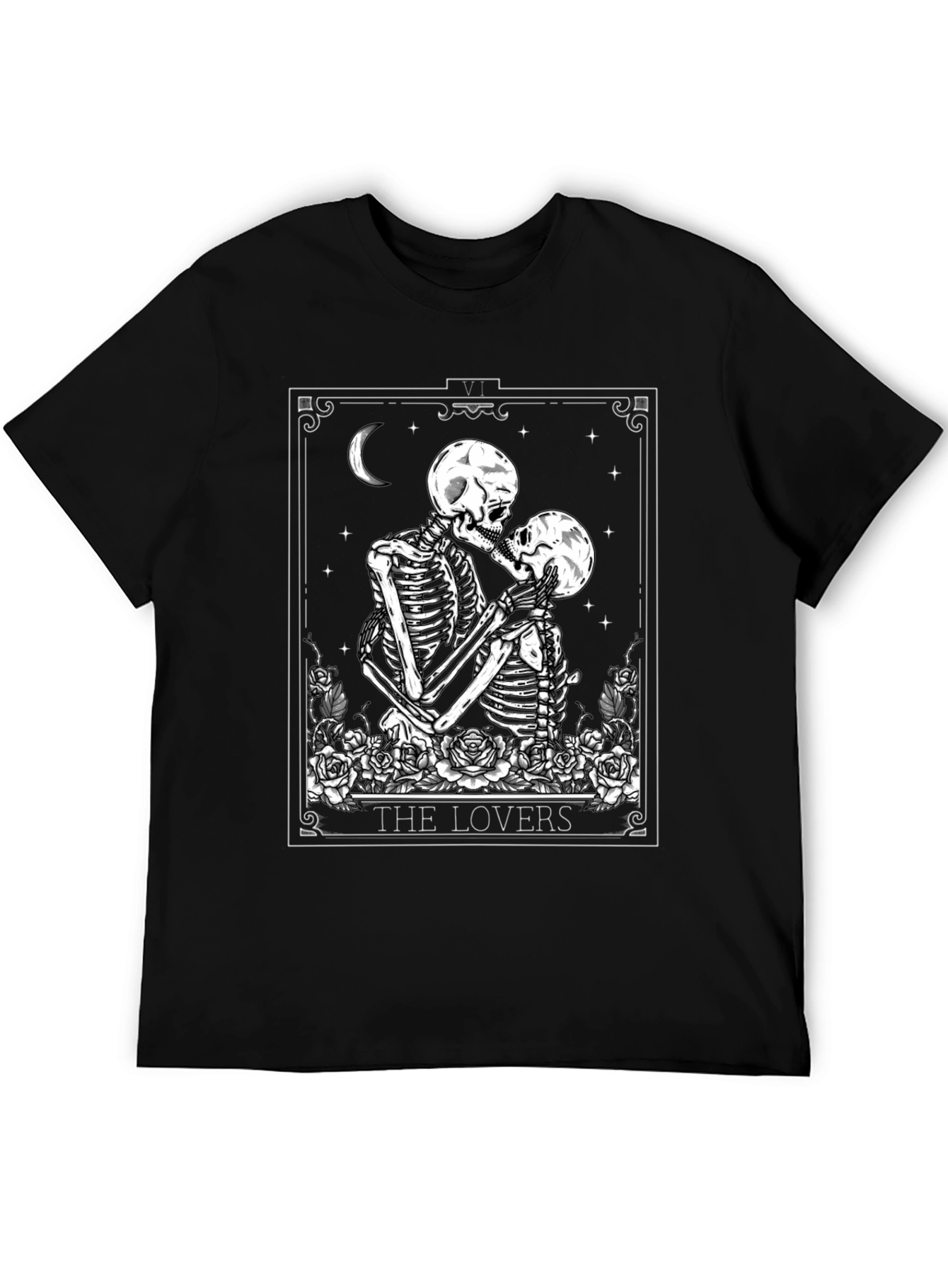 The Lovers Skeleton Tarot Card T-Shirt