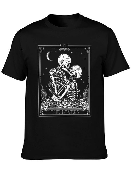 The Lovers Skeleton Tarot Card T-Shirt