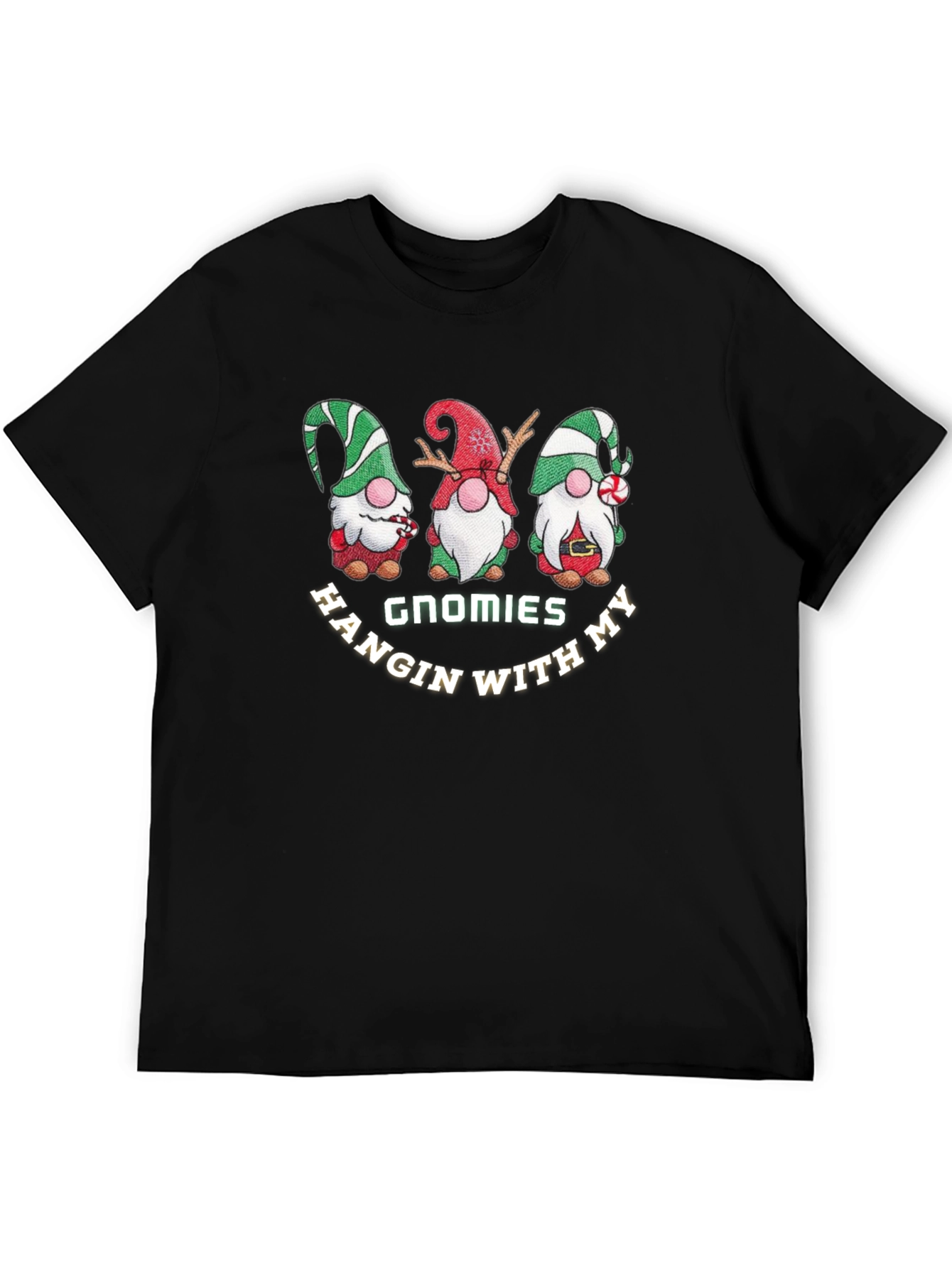 Gnomies Hangin With My T-Shirt Black Holiday Gnomes