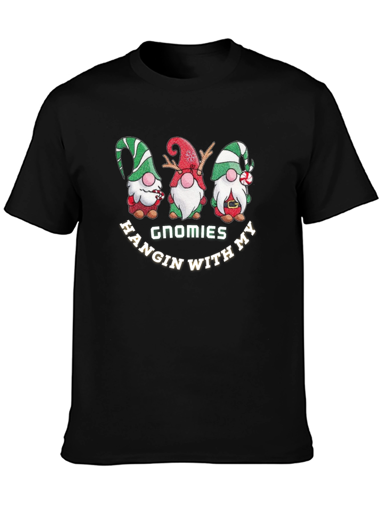 Gnomies Hangin With My T-Shirt Black Holiday Gnomes