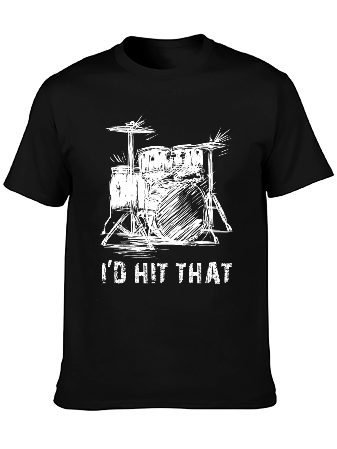 Id Hit That Drum Set Black T-Shirt