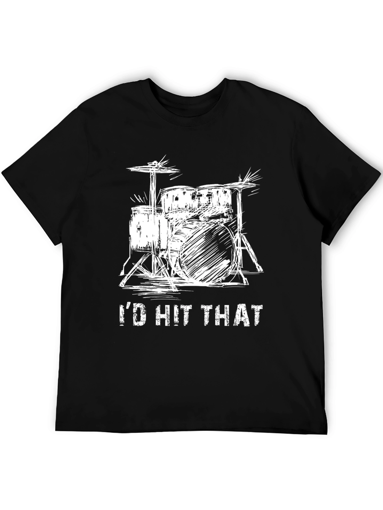 Id Hit That Drum Set Black T-Shirt