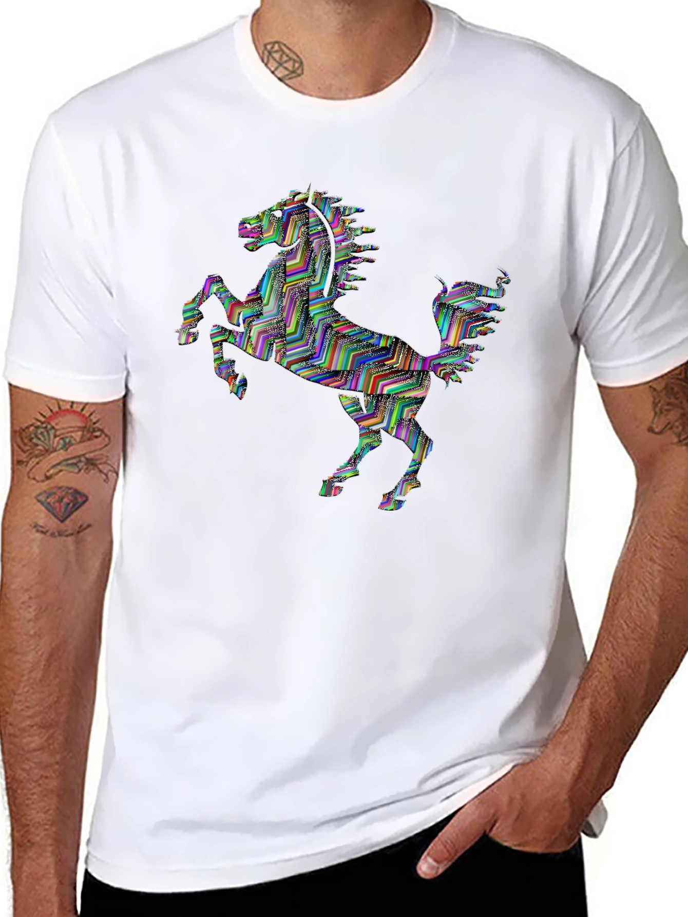 Prancing Horse Graphic T-Shirt - Black