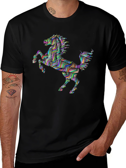 Prancing Horse Graphic T-Shirt - Black