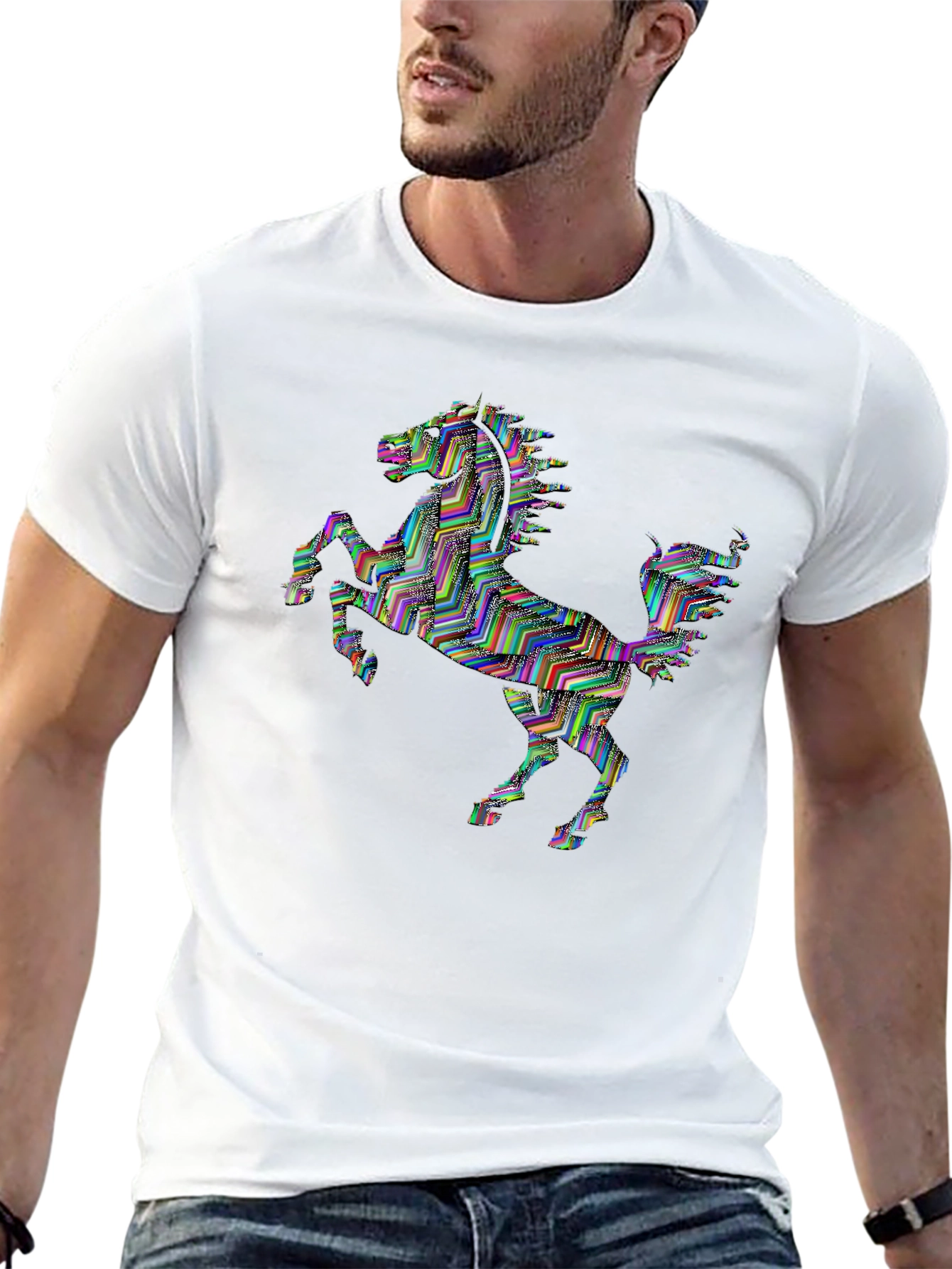 Prancing Horse Graphic T-Shirt - Black