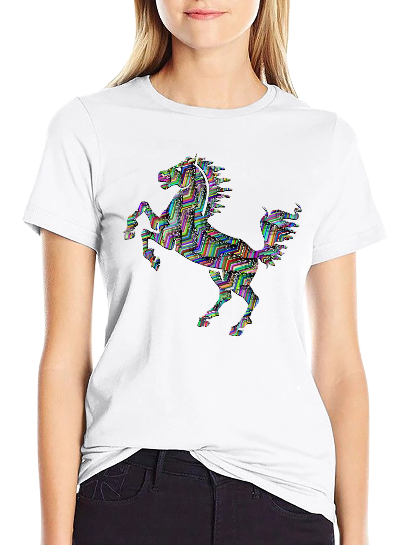 Prancing Horse Graphic T-Shirt - Black