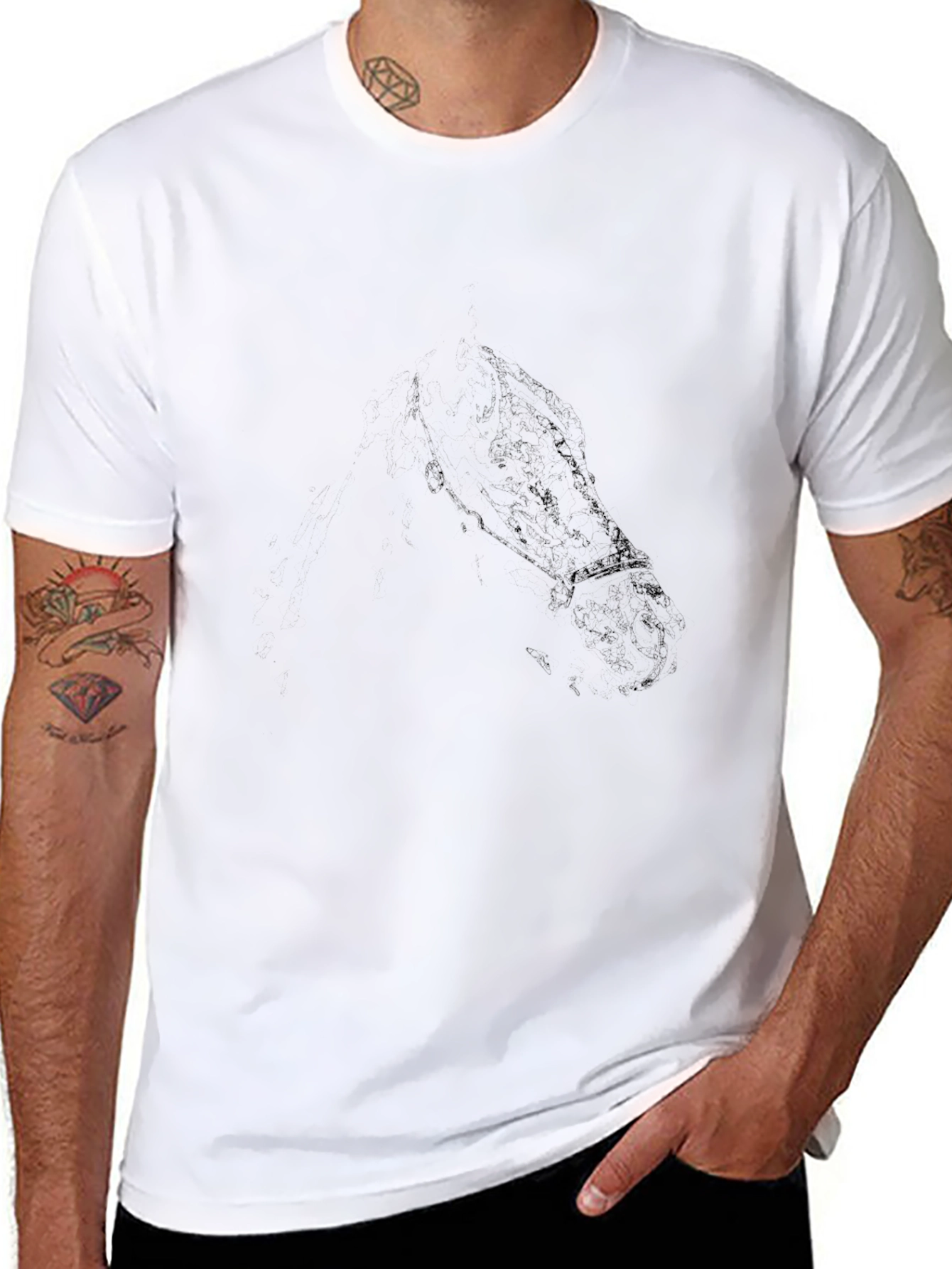 Mens Black Crew Neck Short Sleeve T-Shirt