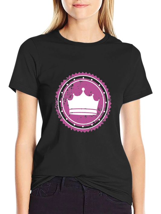 Crown Graphic Tee - Black Cotton T-Shirt