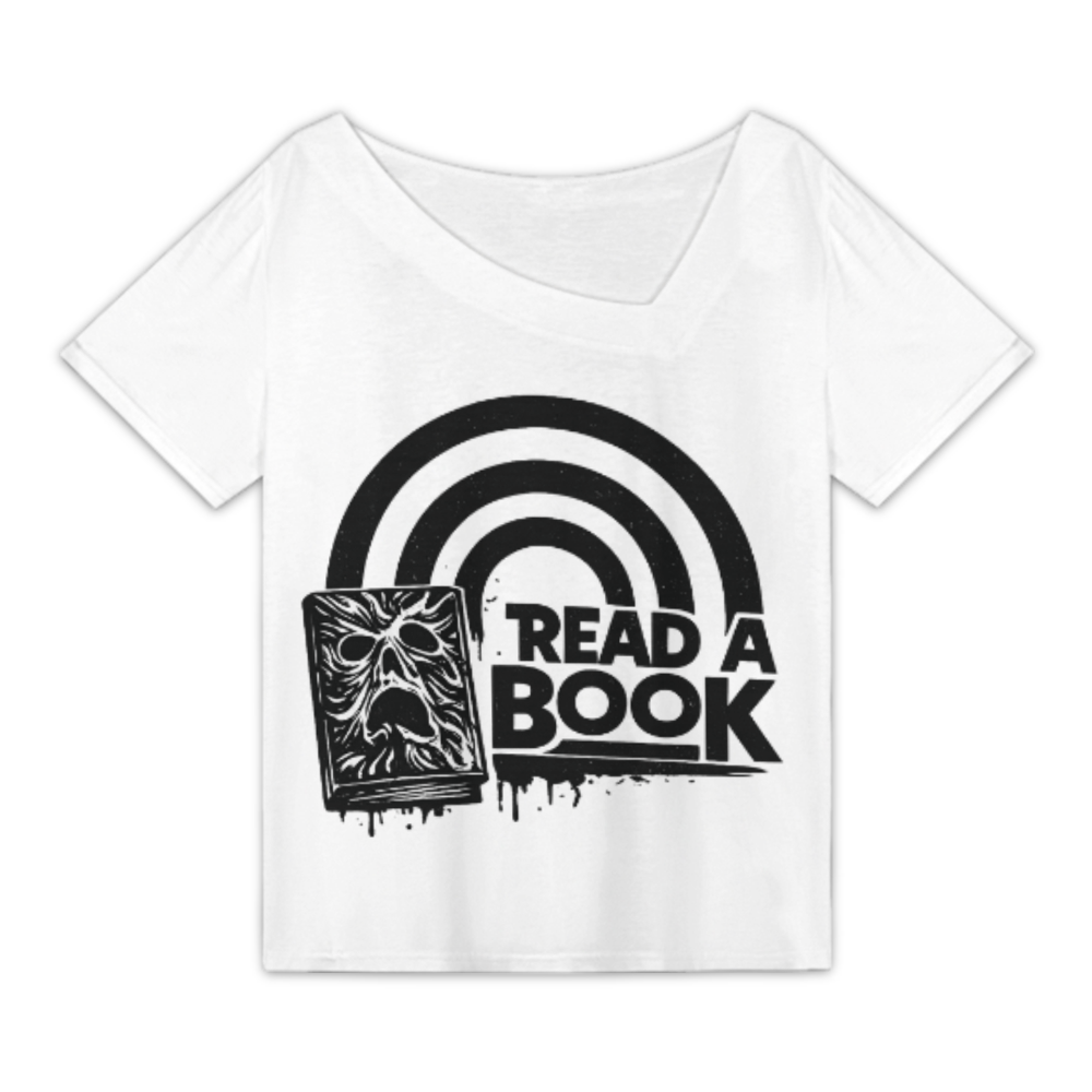Read A Book Horror Graphic T-Shirt – Retro Dark Aesthetic Book Lover Streetwear Tee(z237)