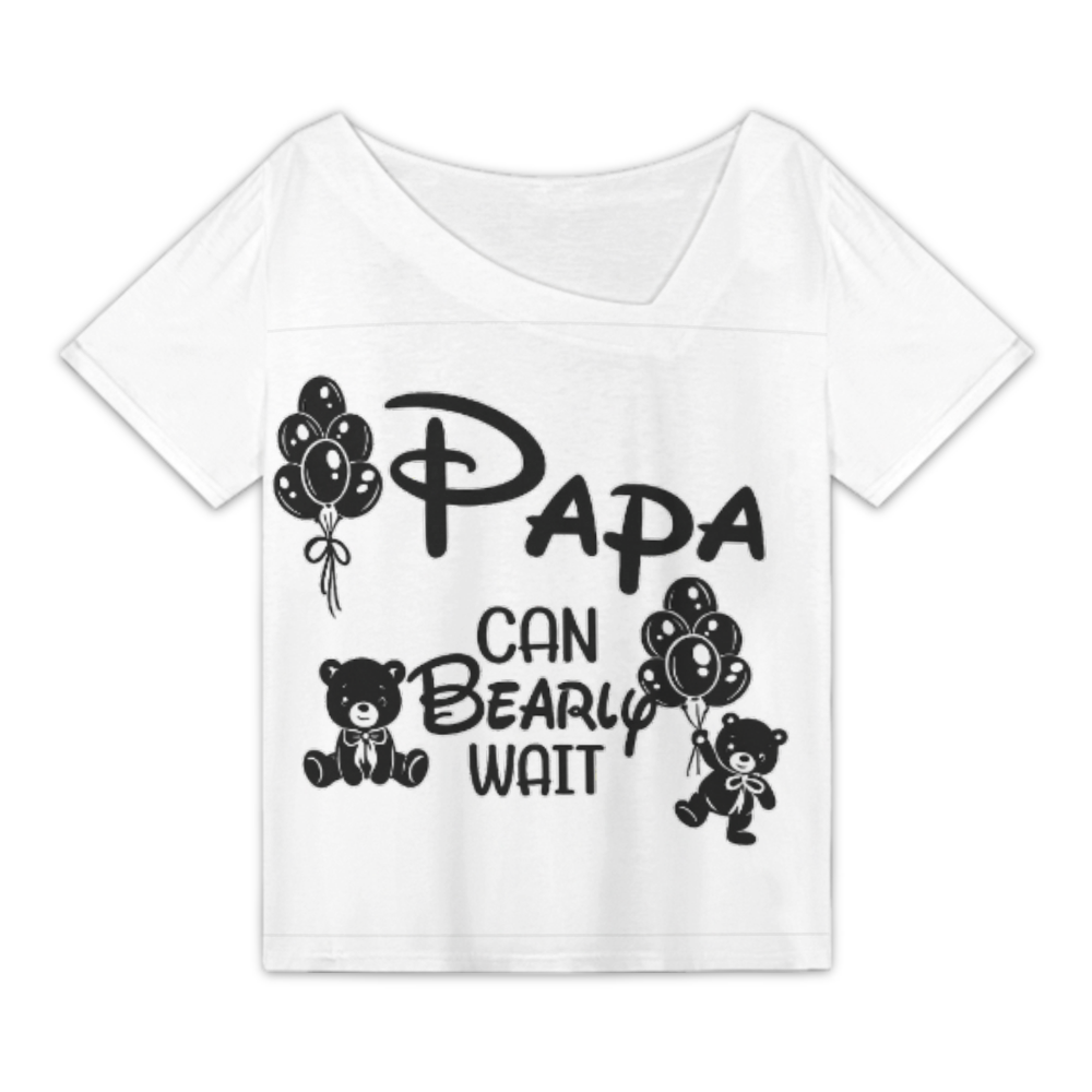 Papa Can Bearly Wait Funny Pregnancy Announcement T-Shirt – Cute Teddy Bear Dad Graphic Tee for Baby Reveal Gift(z233)