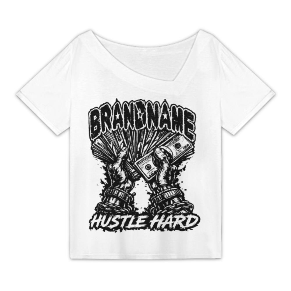 Brandname Hustle Hard Graphic T-Shirt – Money Streetwear Urban Style Tee for Hustlers & Trendsetters(z236)