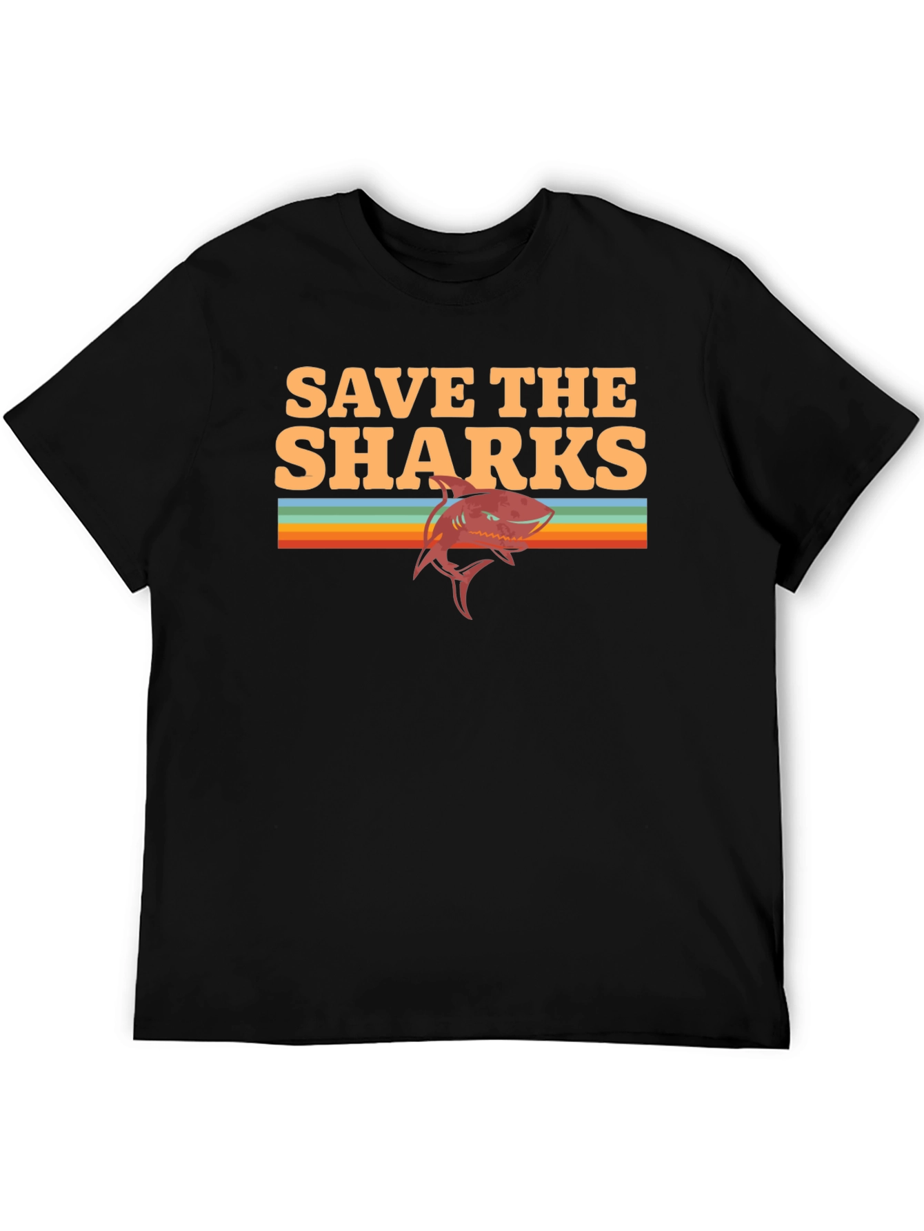 Save The Sharks Graphic T-Shirt - Retro Style