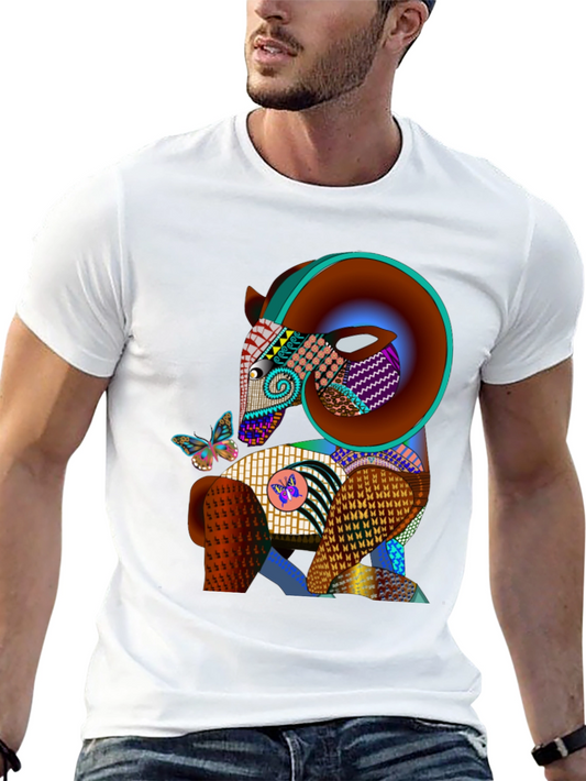 Artistic Ram Graphic Tee - Unique Design